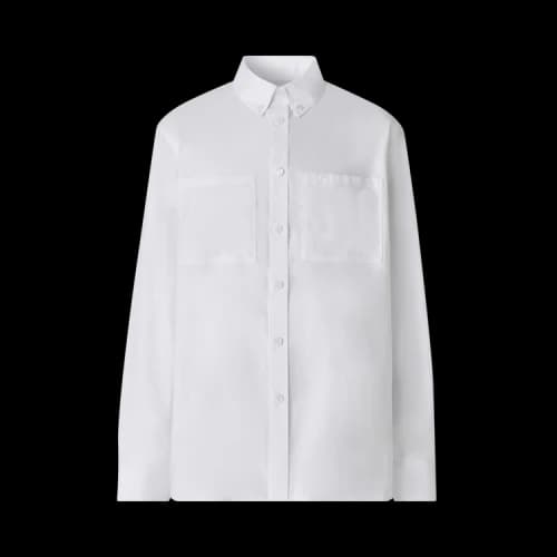 Burberry Ekd Print Oxford Oversized Shirt 'Optic White'