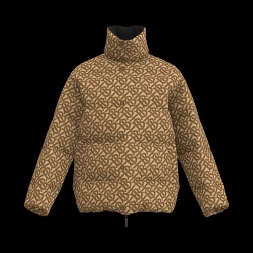 Burberry Monogram Jacquard Puffer Jacket 'Soft Fawn'
