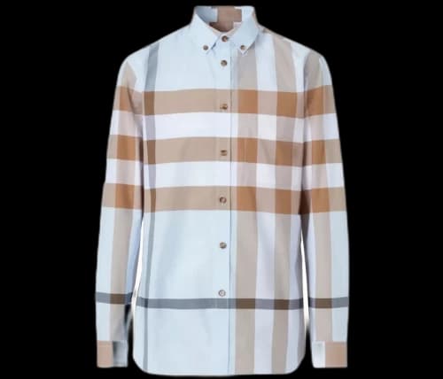 Burberry Slim Fit Check Stretch Cotton Poplin Shirt Rich Chestnut