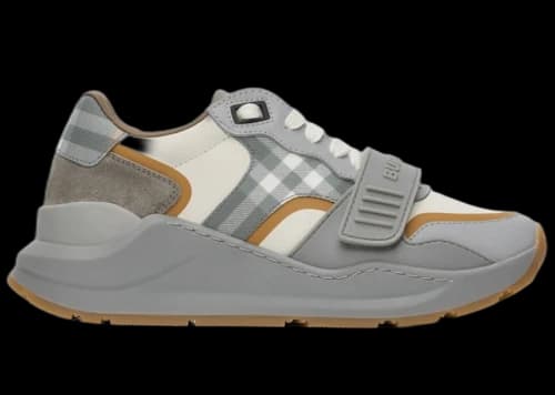 Burberry Ramsey Vintage Check Suede Leather Sneaker Grey (Women's)