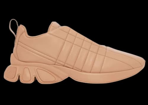 Burberry Quilted Leather Classic Trainer Dark Biscuit