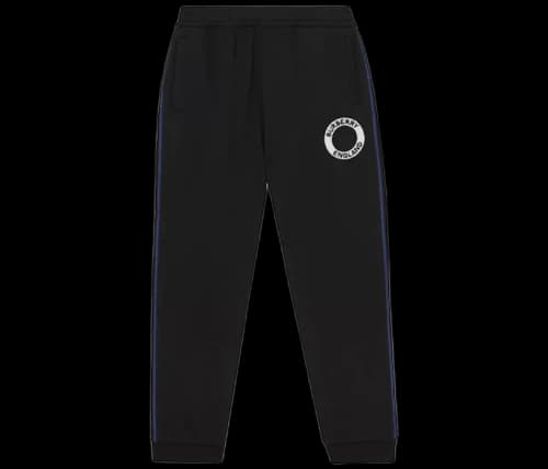 Burberry Logo Graphic Applique Cotton Jogging Pants Black