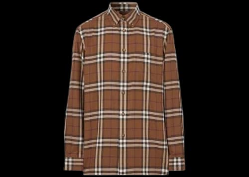 Burberry Button-Down Check Shirt Brown