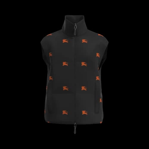 Burberry Embroidered EKD Nylon Puffer Gilet 'Black'