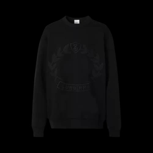 Burberry Embroidered Oak Leaf Crest Sweatshirt 'Black'