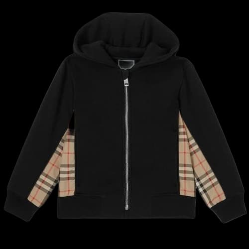 Burberry Vintage Check Zip Up Long-Sleeve Hoodie 'Black'