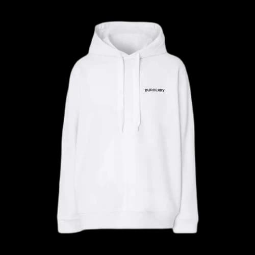Burberry Constellations Print Cotton Hoodie White