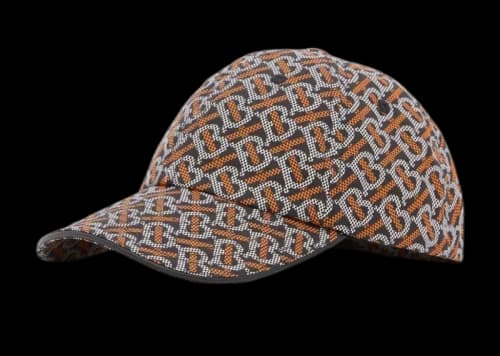 Burberry TB Monogram Baseball Cap Black/White/Orange