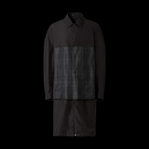 Burberry Reflective Check Panel Technical Car Coat Black