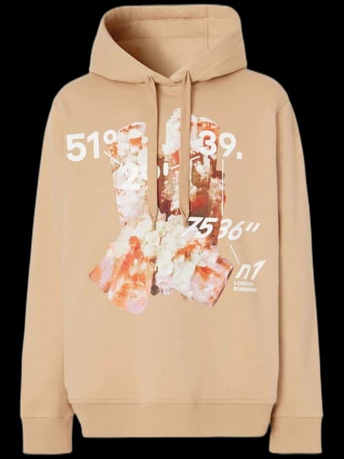 Burberry Crystal and Coordinates Hoodie Beige