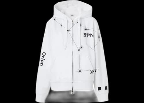 Burberry Constelations Print Zip-Up Jacket White