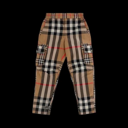 Burberry Kids Mixed Vintage Check Cargo Trousers 'Archive Beige'