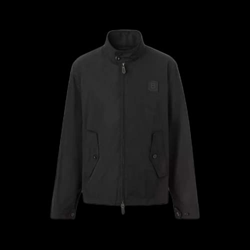 Burberry Letter Graphic Applique Harrington Jacket Black