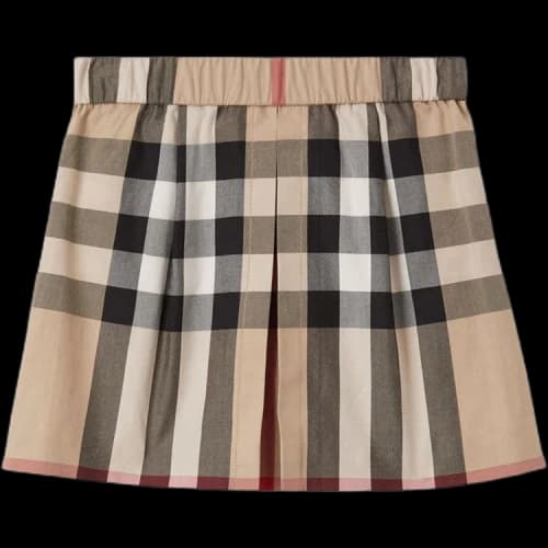 Burberry Kids Check Pleated Skirt 'Archive Beige'