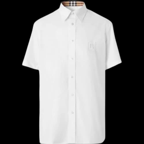Burberry Short-sleeve Letter Graphic Stretch Shirt White
