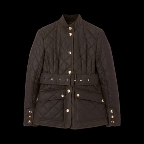 Burberry Quilted Waxed Jacket 'Dark Brown'