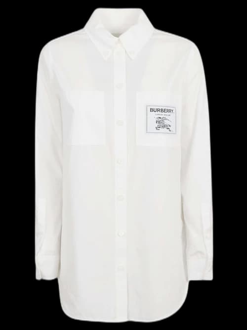 Burberry Logo Patch Shirt White