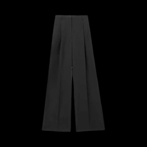 Burberry Double Pleated Wide Leg Trousers 'Black'