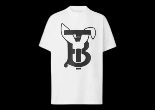 Burberry Rabbit Logo-Print Cotton T-Shirt White/Black