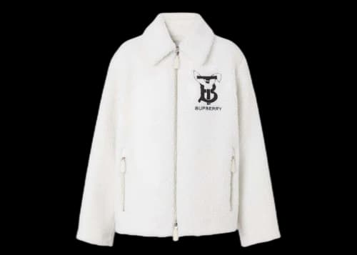Burberry Rabbit Applique Fleece Jacket Ecru