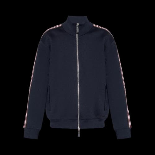 Burberry Side Striped Zip Up Jacket 'Smoke/Navy'