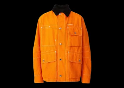 Burberry Collared Utility Jacket Orange Black
