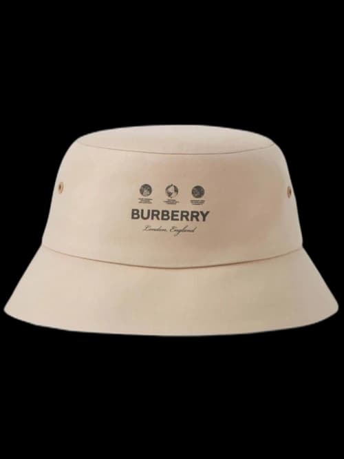 Burberry Logo Print Hat Sand Beige