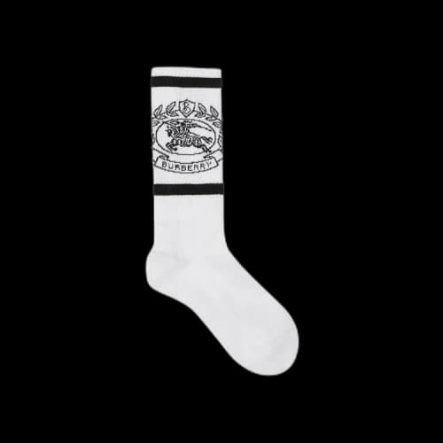 Burberry EKD Technical Jacquard Socks 'White/Black'
