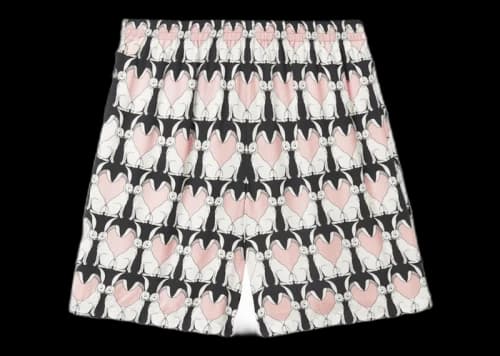Burberry Rabbit-Print Shorts Black Pink