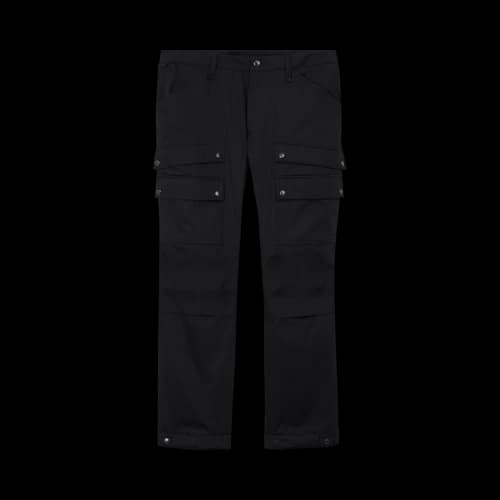 Burberry Embroidered Logo Cotton Cargo Pants Black