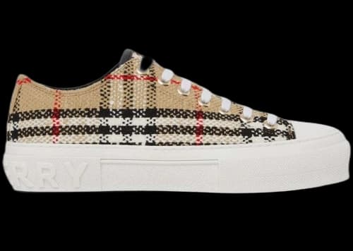 Burberry Vintage Check Boucle Low-Top Sneakers Beige (Women's)