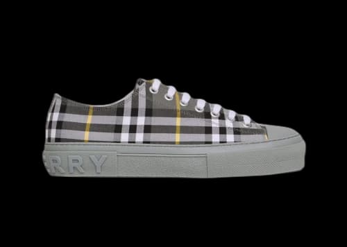 Burberry Check Cotton Sneakers Grey
