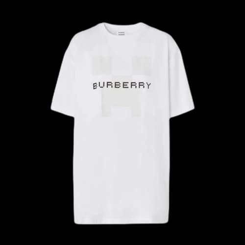 Burberry x Minecraft Logo Print Cotton Oversized T-shirt White