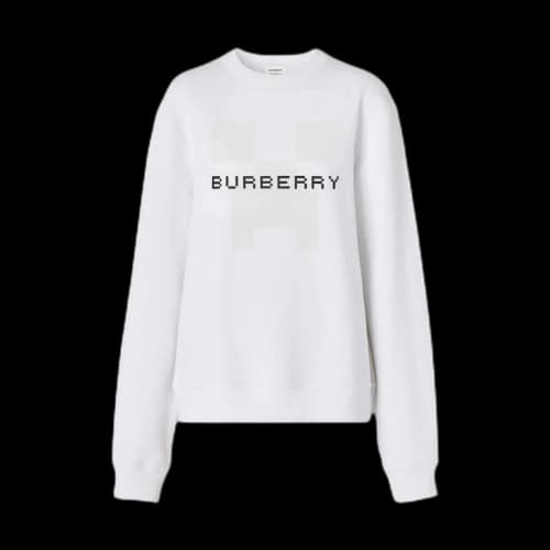 Burberry x Minecraft Logo Print Cotton Sweatshirt White