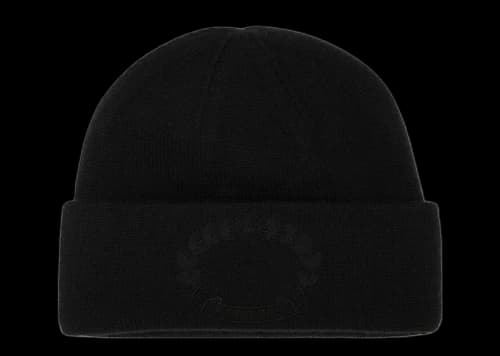 Burberry Logo Crest Embroidery Knitted Cashmere Beanie Black