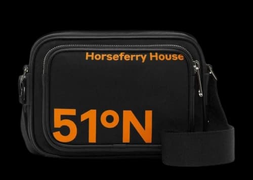 Burberry Coordinates-Print Econyl Crossbody Bag Black/Orange