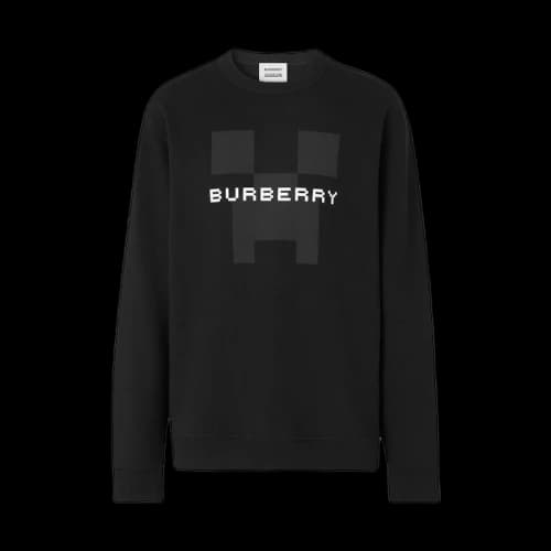 Burberry x Minecraft Logo Print Cotton Sweatshirt Black