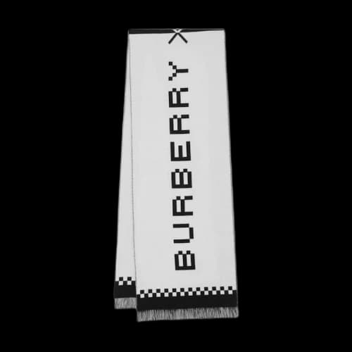 Burberry x Minecraft Logo Jacquard Wool Scarf Monochrome