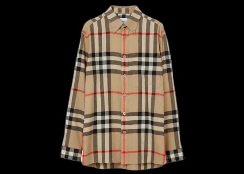 Burberry Castland Check Flannel Shirt Beige