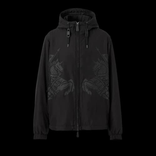 Burberry Equestrian Knight Printed Jacket Black