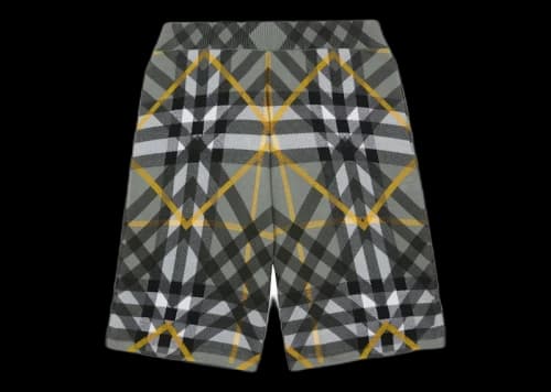 Burberry Check Knit Shorts Grey