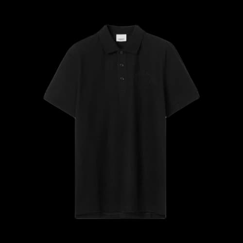 Burberry Embroidered Oak Leaf Crest Piqué Polo Shirt 'Black'