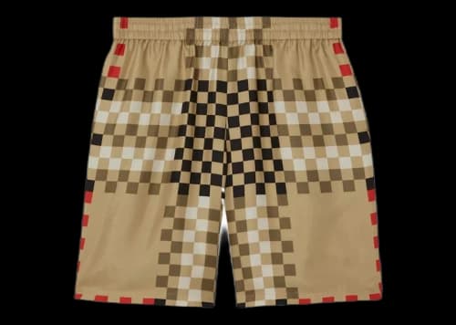 Burberry Pixel Check Shorts Beige