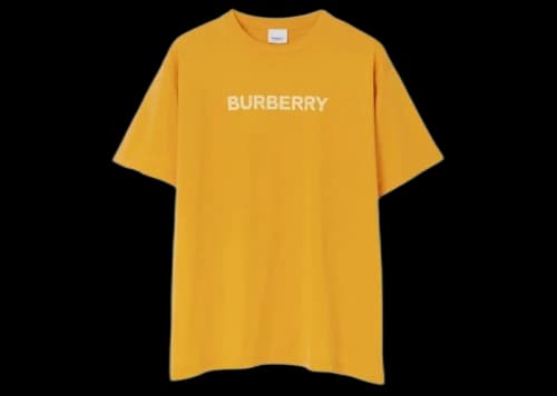 Burberry Logo Print Cotton T-shirt Yellow