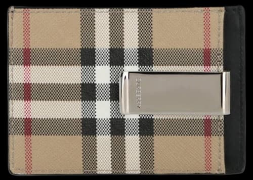 Burberry Check Print Card Holder Beige