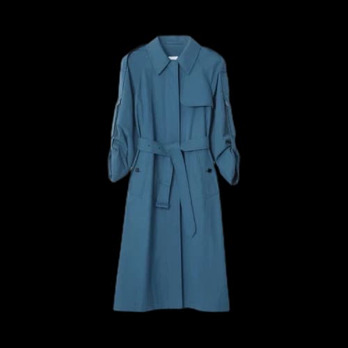 Burberry Whitmore Long Trench Coat 'Muted Navy'