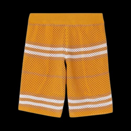 Burberry Morriss Icon Stripe Pointelle Knit Shorts Marigold