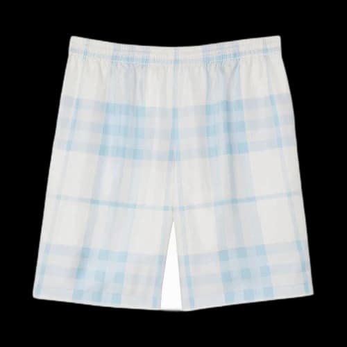 Burberry Silk-Twill Check Shorts Blue