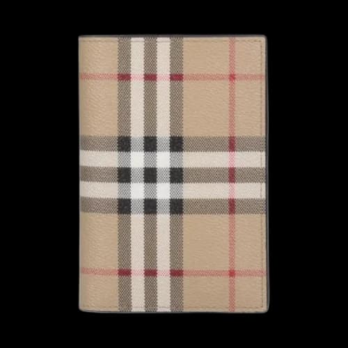 Burberry Check Printed Bi Fold Passport Holder 'Archive Beige'