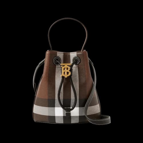 Burberry Mini TB Bucket Bag 'Dark Birch Brown'